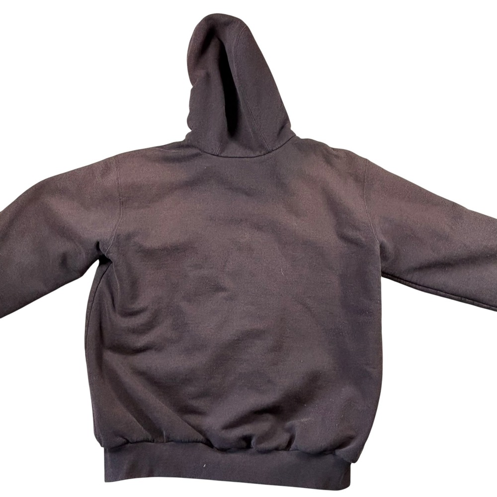 Carhartt Full Zip Hoodie Mens M Sun Faded Black Thermal Lined Heavyweight - Picture 3 of 8